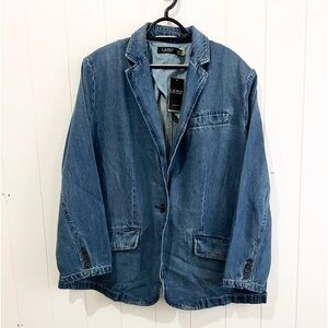 Lauren Ralph Lauren NWT Black Label City Blue Denim Blazer Jacket size 20W blue